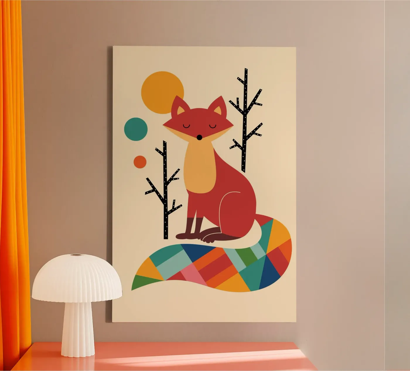Rainbow Fox canvas by Andy Westface