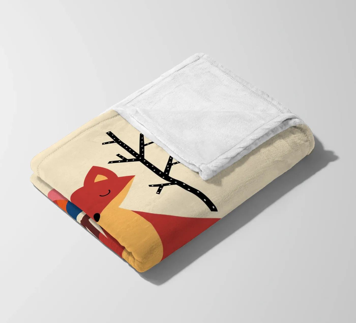 Rainbow Fox fleece blanket by Andy Westface