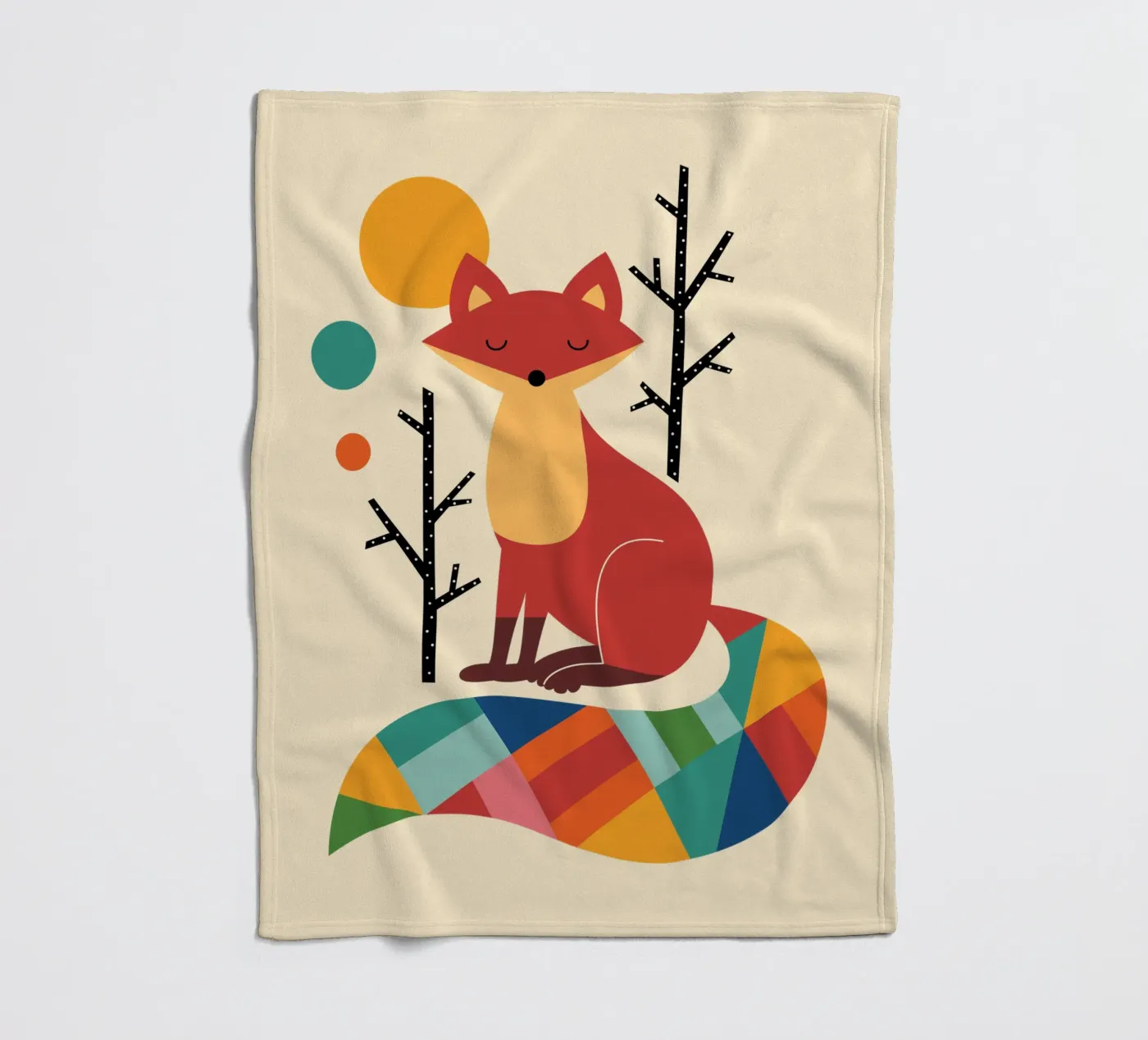 Rainbow Fox Fleecedecke von Andy Westface