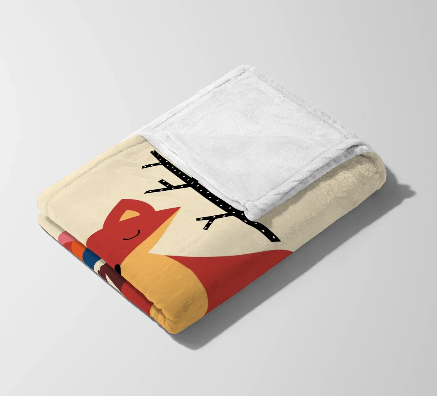 Rainbow Fox fleece blanket by Andy Westface