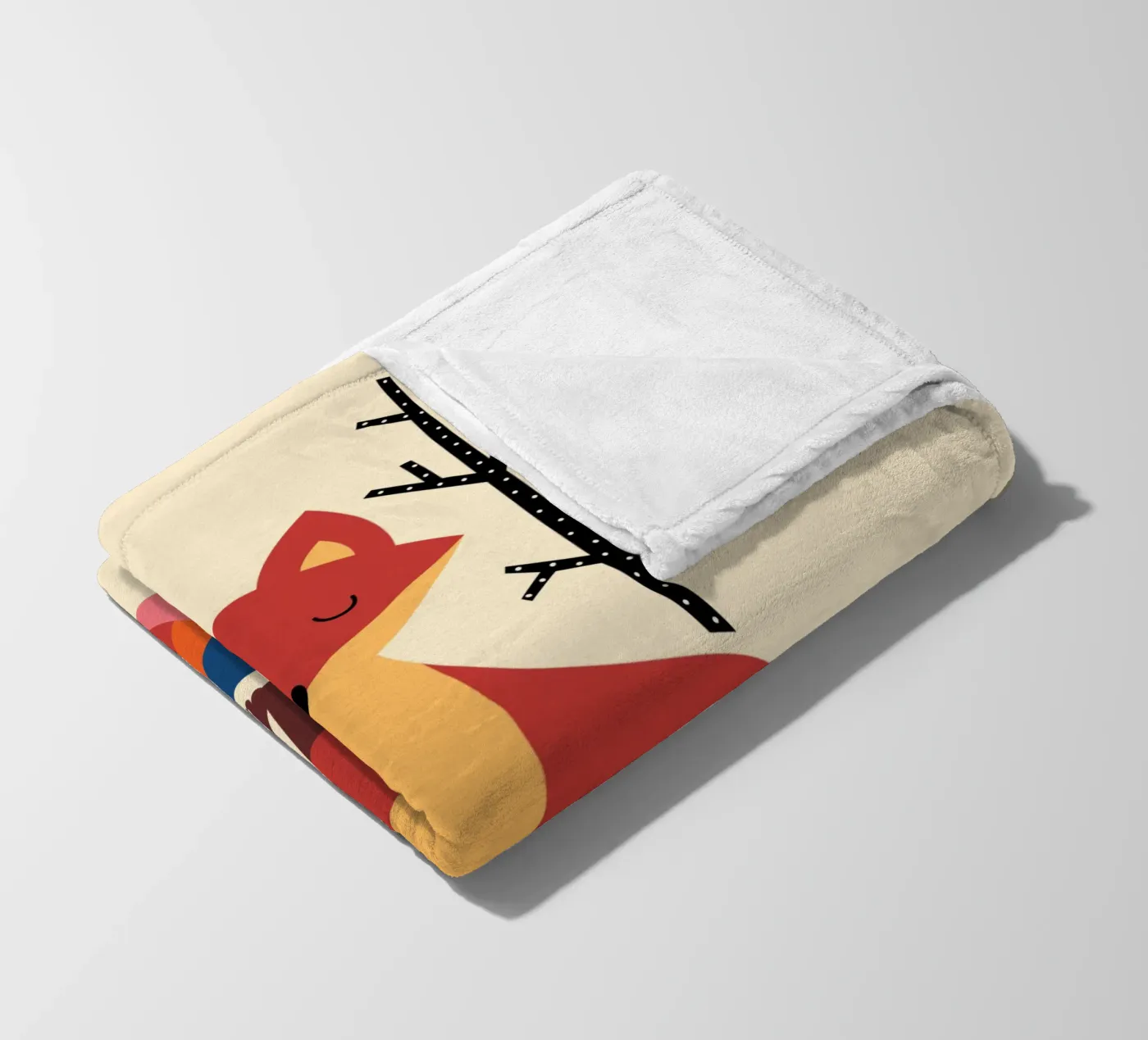 Rainbow Fox fleece blanket by Andy Westface