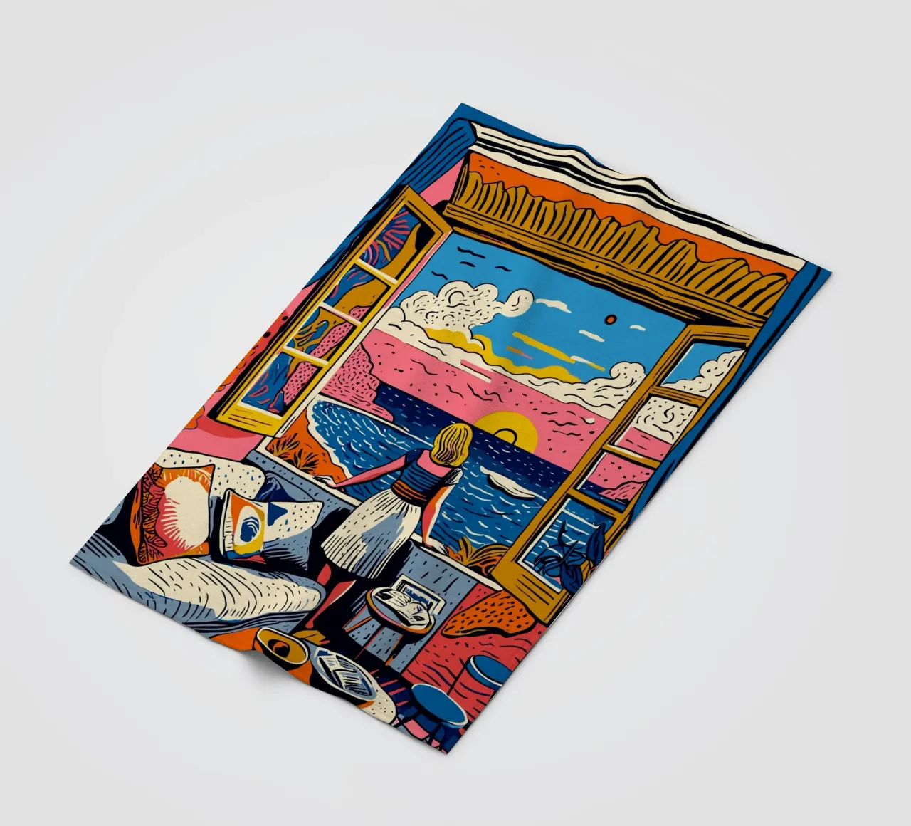 Tramonto in studio a Cannes coperta in pile da Couleursdusud
