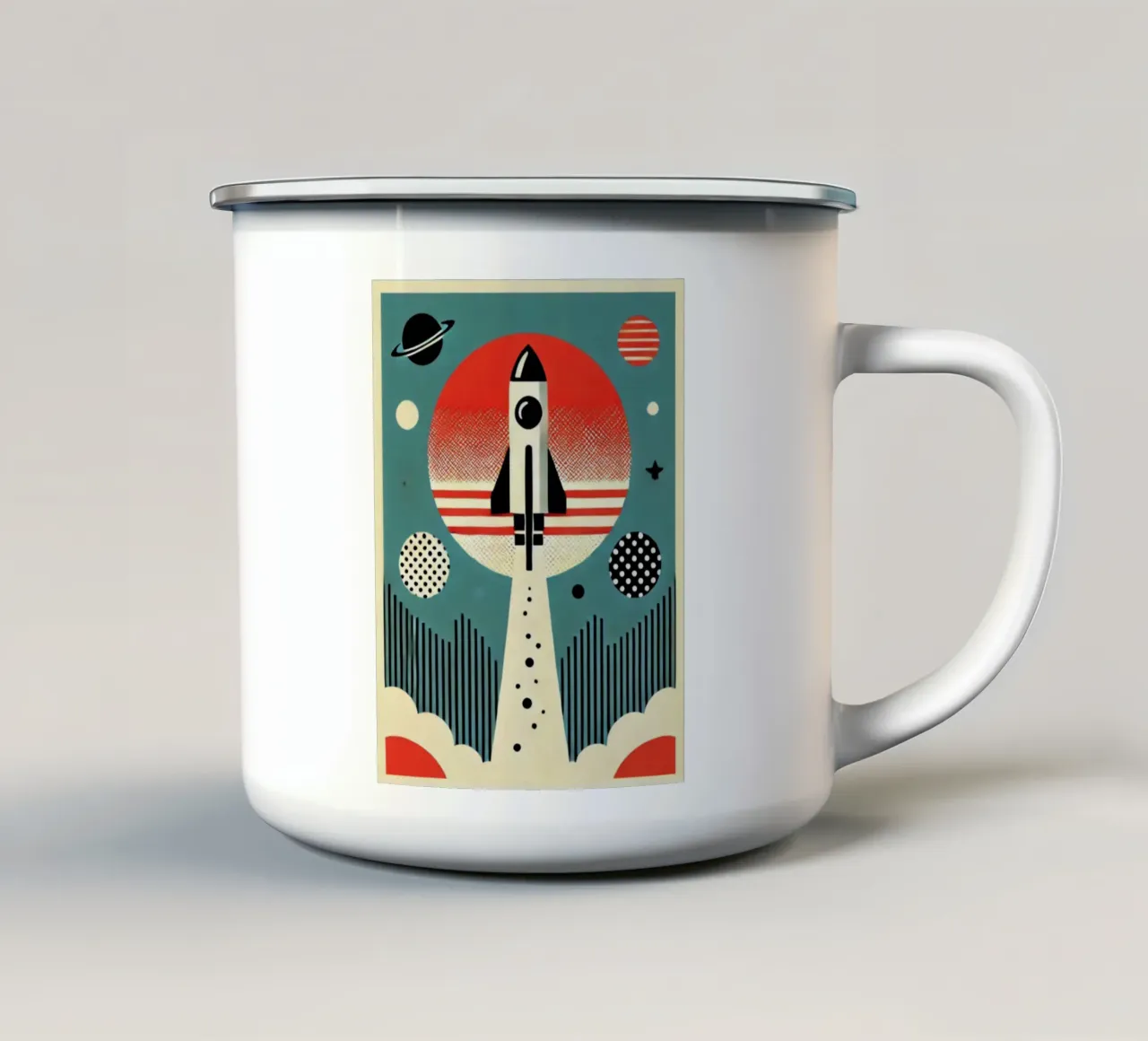 Rocket - Stampa di poster d'epoca tazza in smalto da posterprints-by-nomad