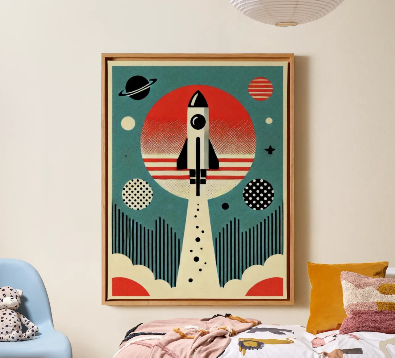 Rocket - Stampa di poster d'epoca tela con Cornice a cassetta da posterprints-by-nomad