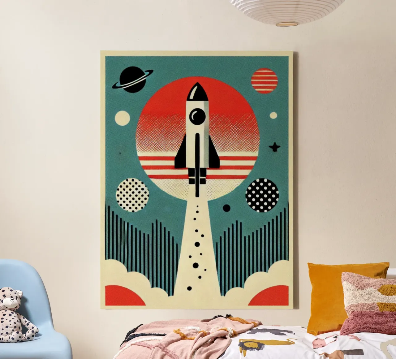 Rocket - Stampa di poster d'epoca tela con Cornice a cassetta da posterprints-by-nomad