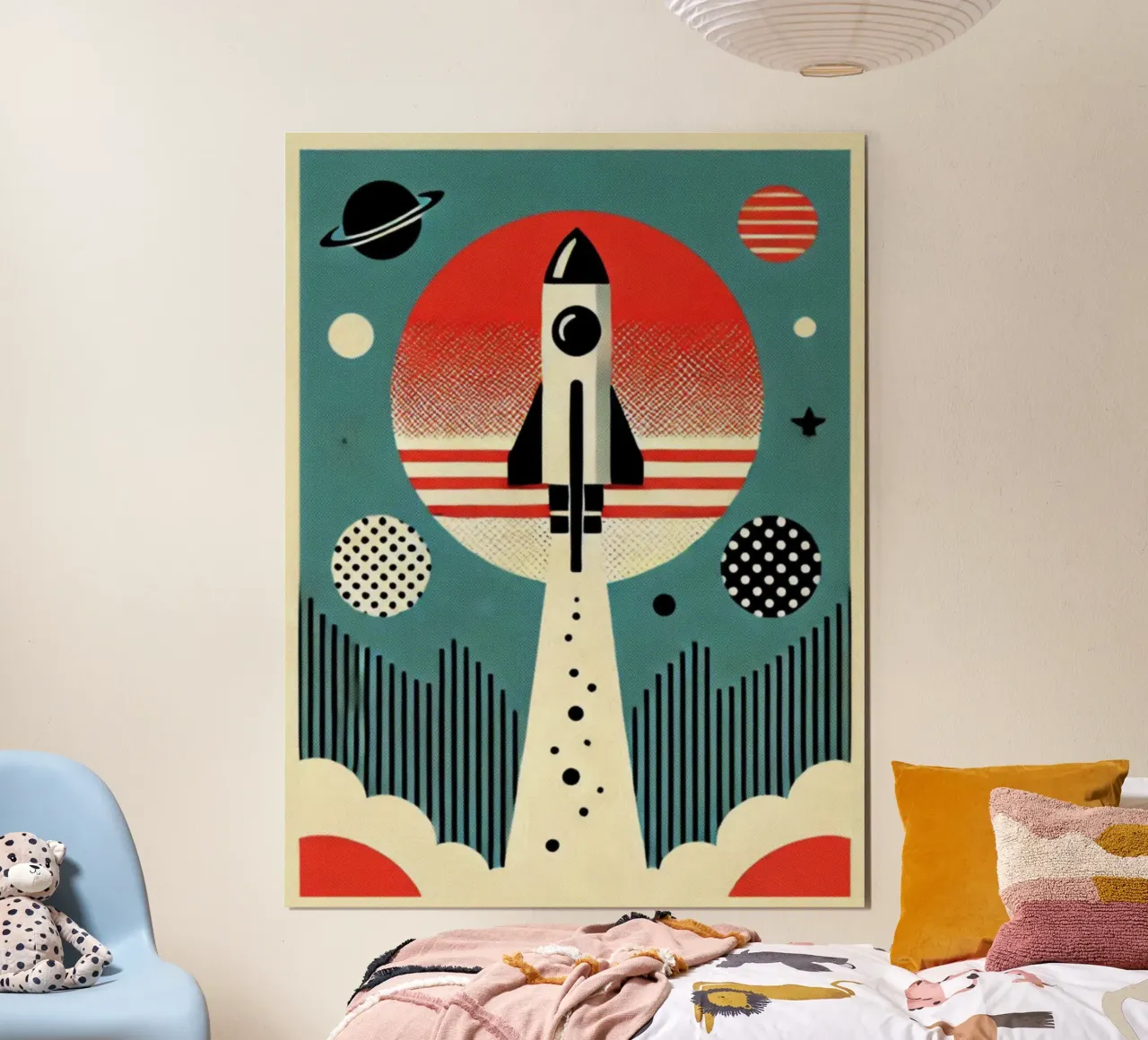 Rocket - Stampa di poster d'epoca poster con telaio in legno da posterprints-by-nomad