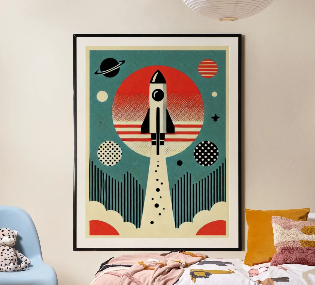 Rocket - Stampa di poster d'epoca poster con telaio in legno da posterprints-by-nomad
