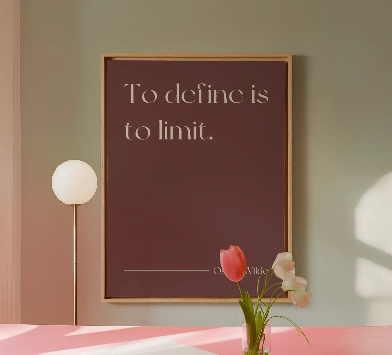 To define is to be limit quote (Brown Tone) canvas with Floater frame by Paigaam Studio