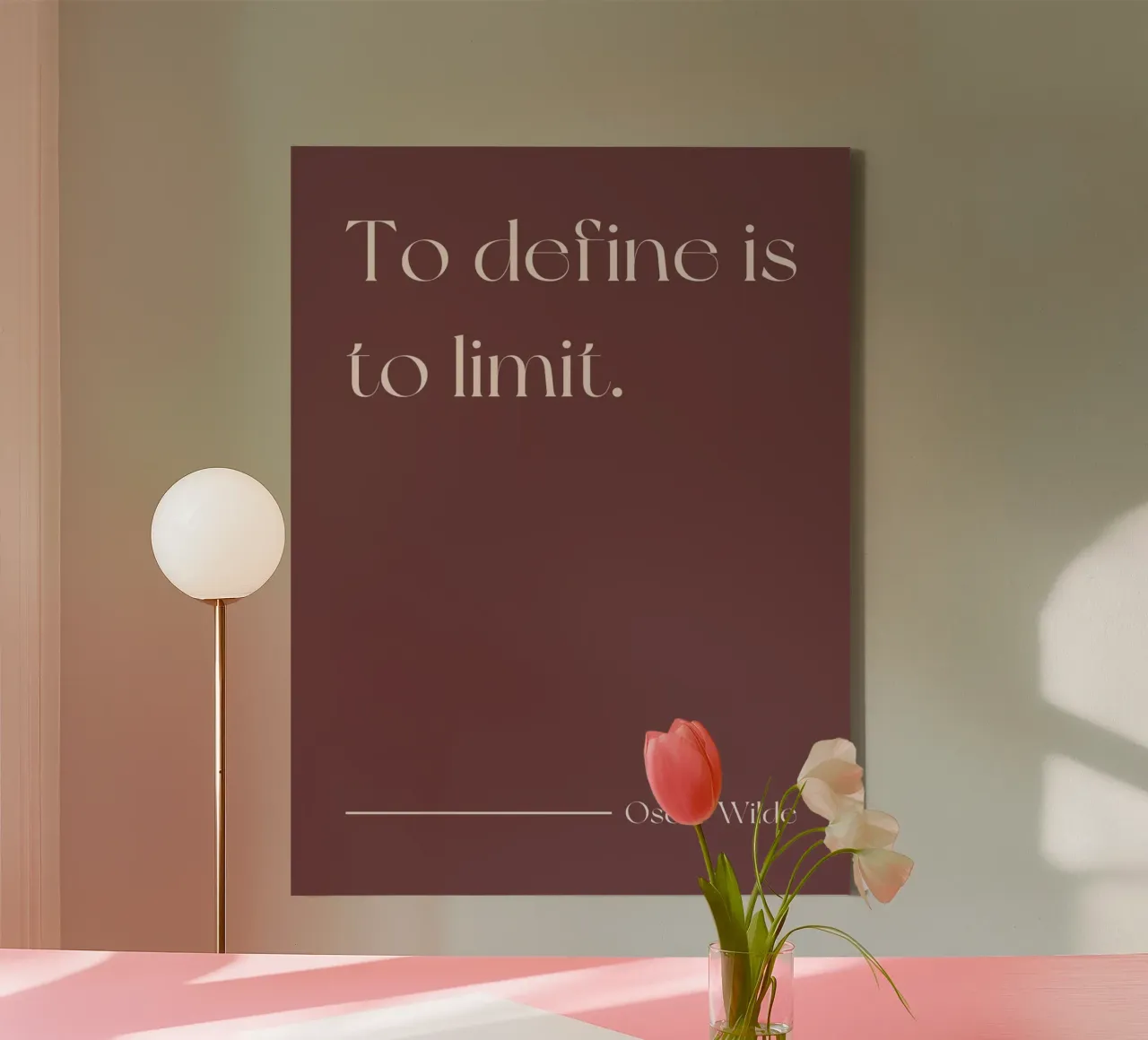To define is to be limit quote (Brown Tone) canvas with Floater frame by Paigaam Studio