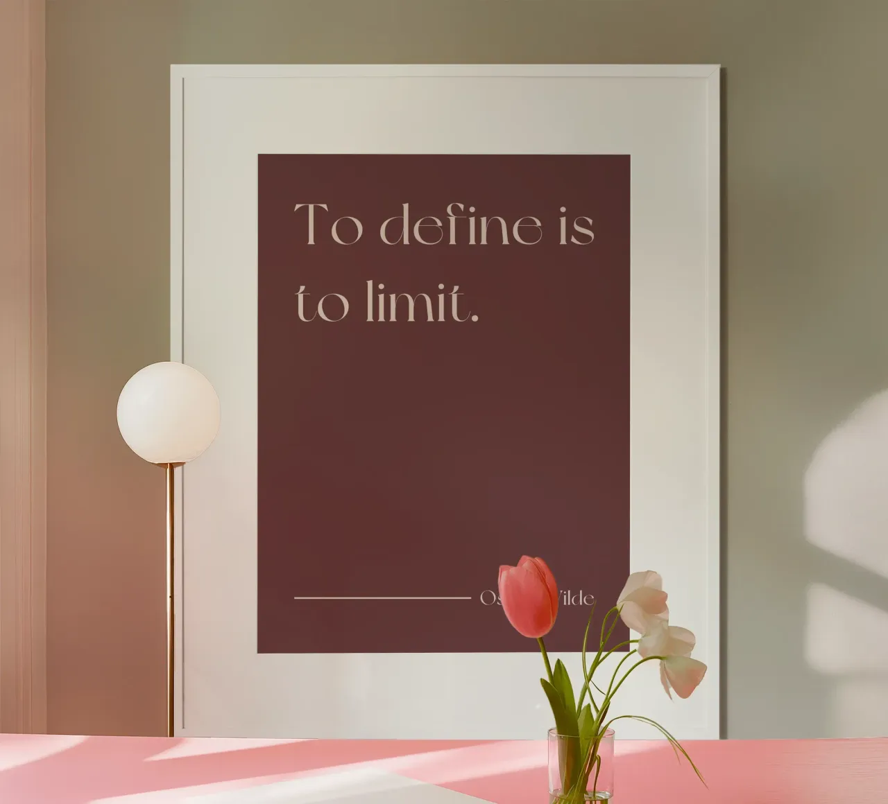 To define is to be limit quote (Brown Tone) poster by Paigaam Studio