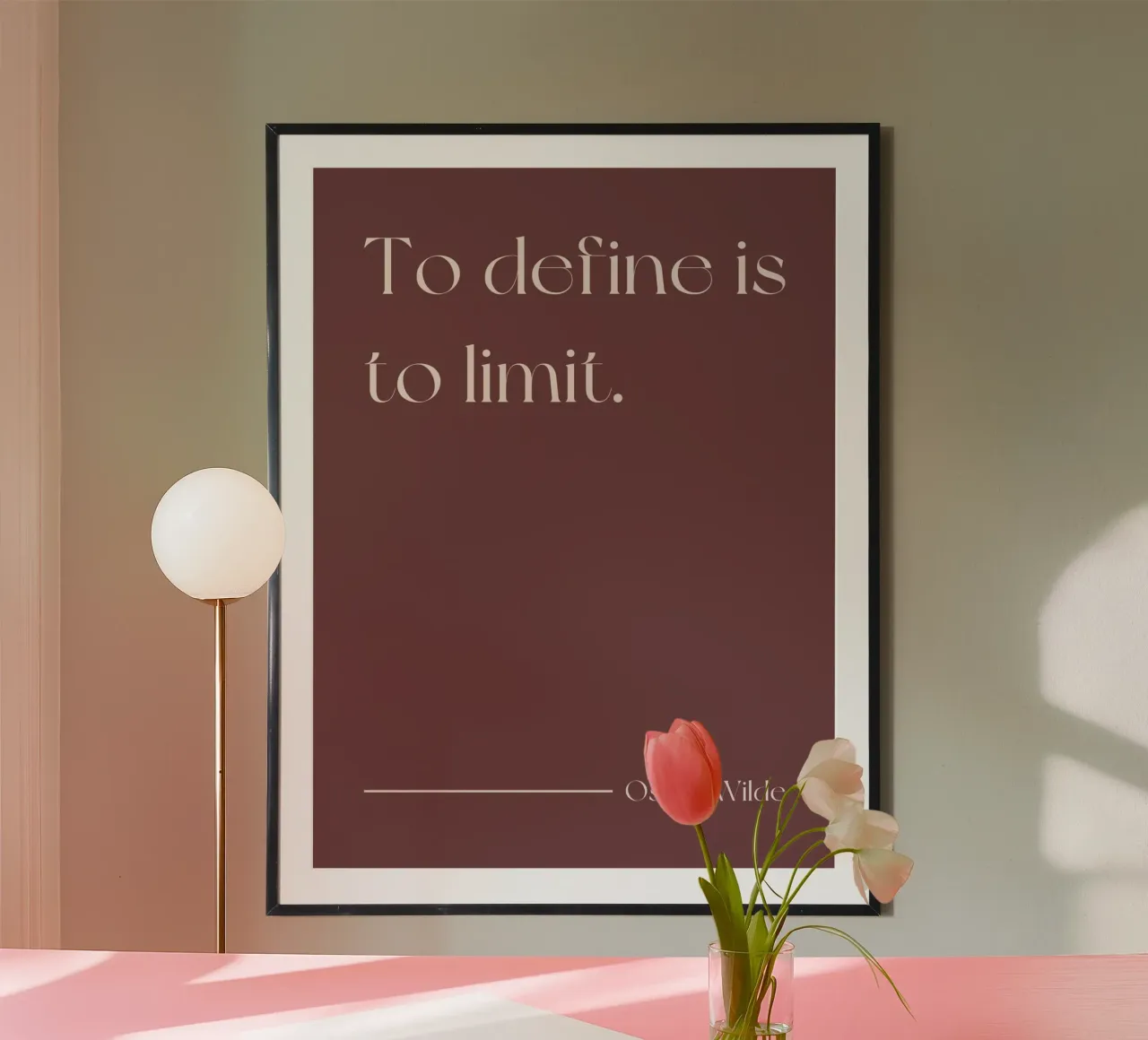 To define is to be limit quote (Brown Tone) poster by Paigaam Studio