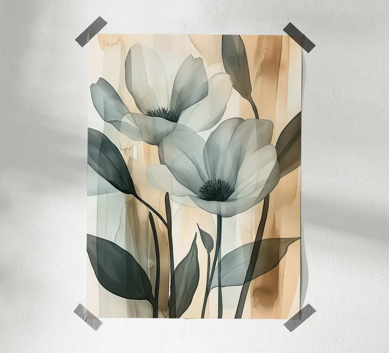 Eleganti fiori ad acquerello poster da Flora & Horizon