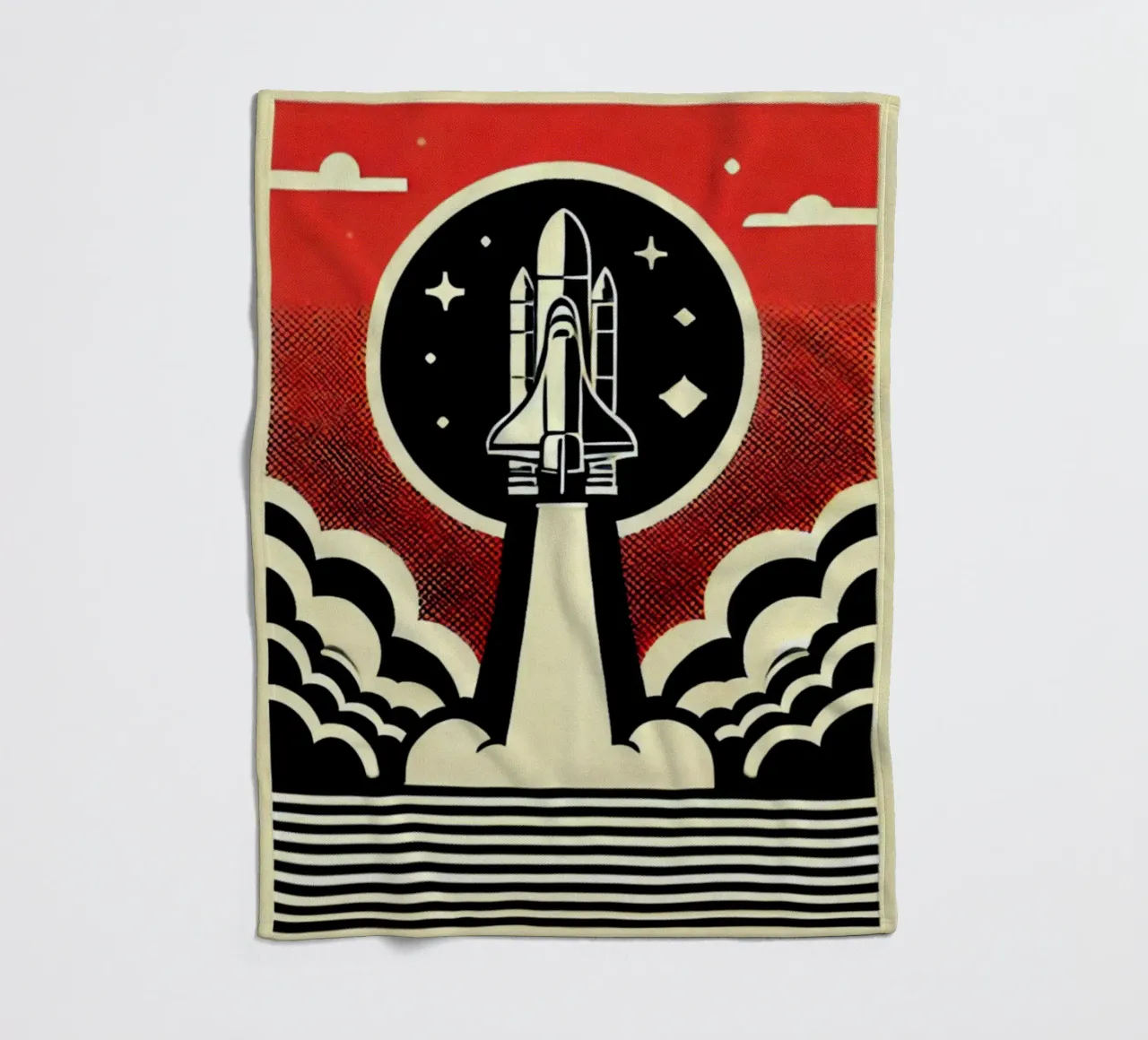 Navette spatiale - impression d'affiches vintage plaid polaire de posterprints-by-nomad