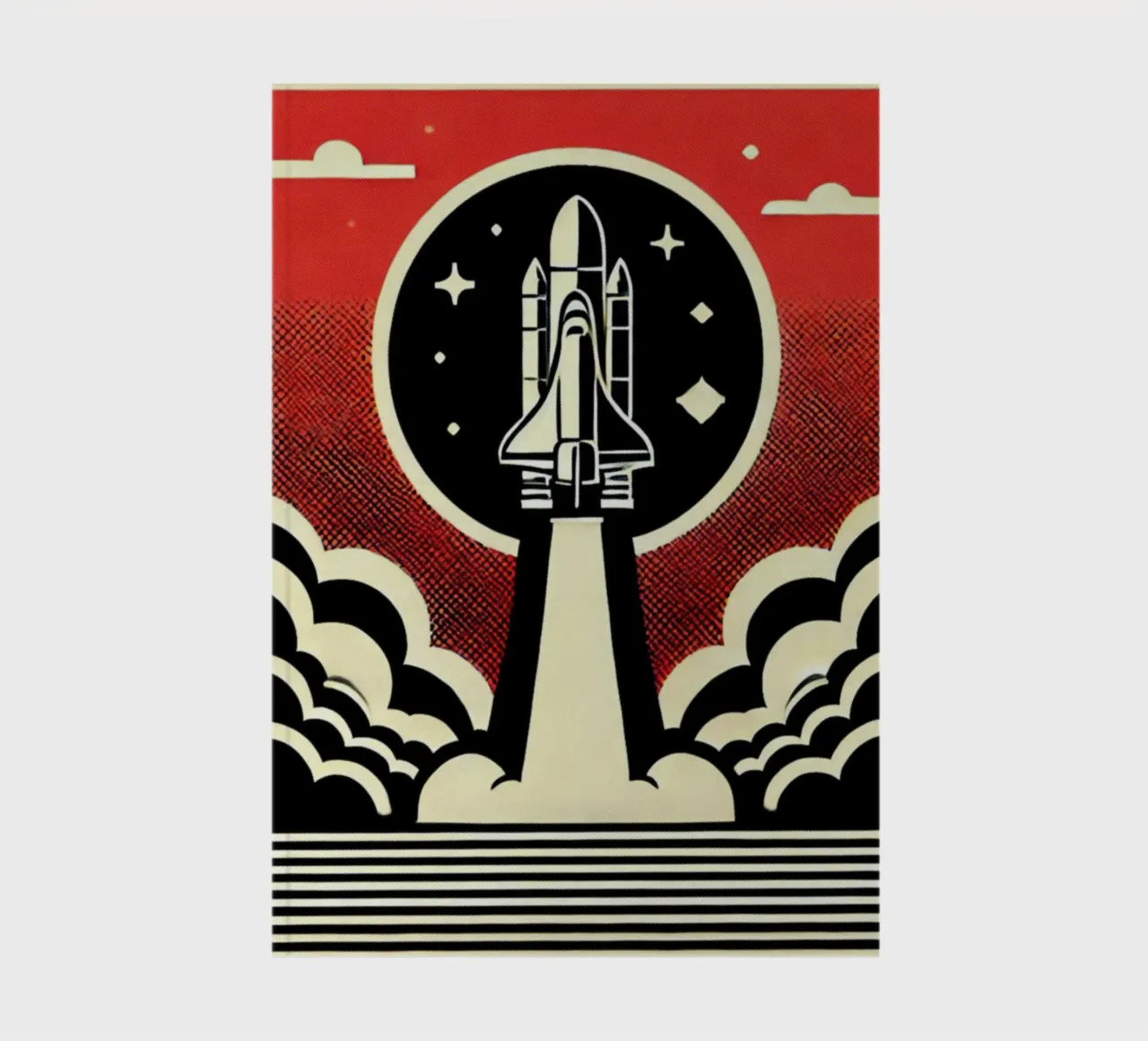 Space Shuttle - Vintage poster print notebook by posterprints-by-nomad