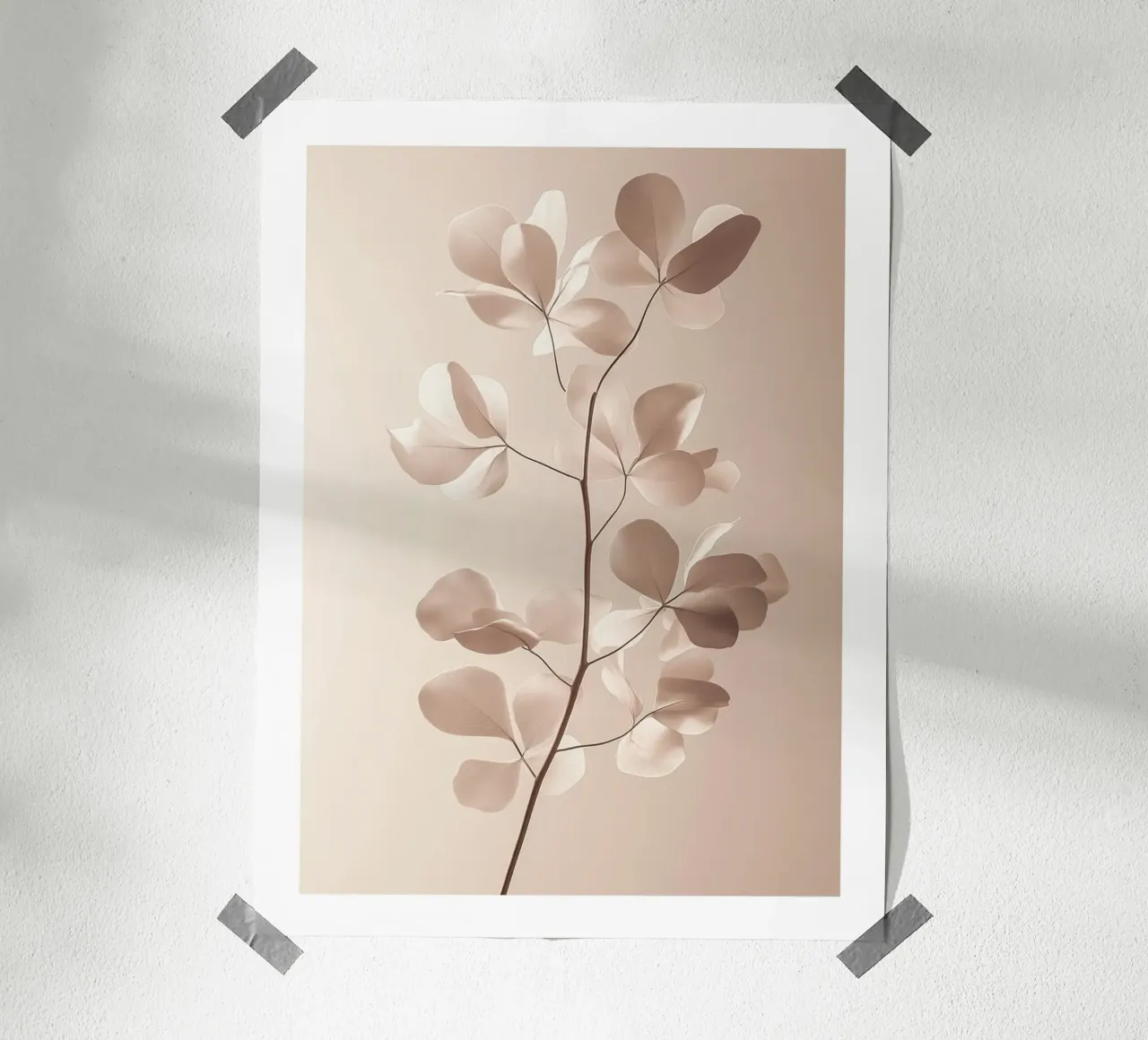 Ramo minimalista beige poster con telaio in legno da Flora & Horizon