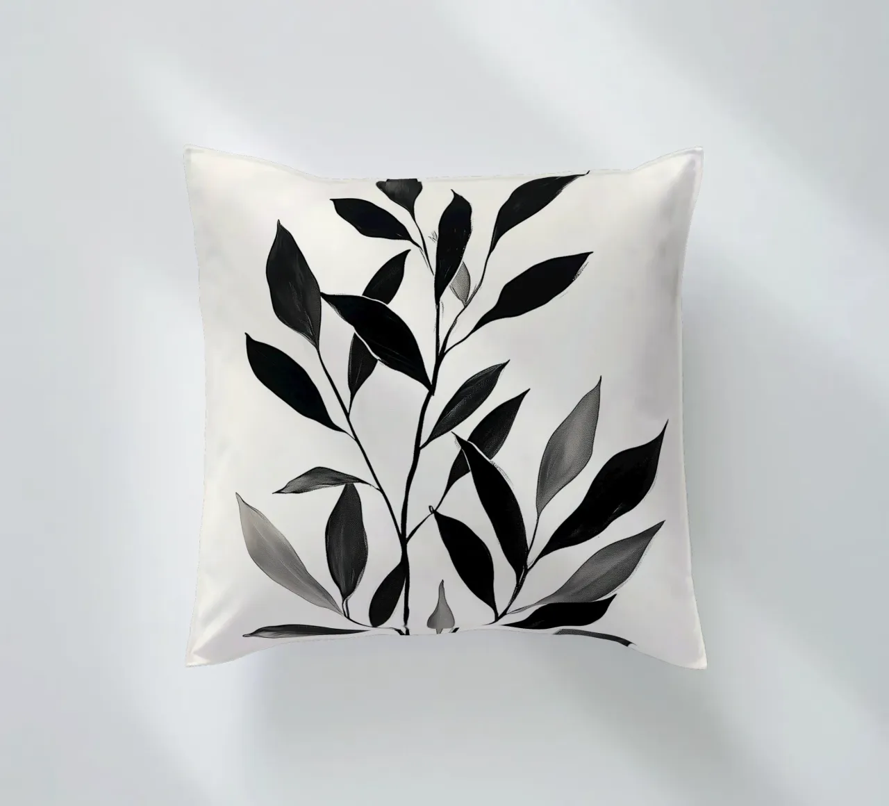 Monochrome foliage decorative cushion by Flora & Horizon