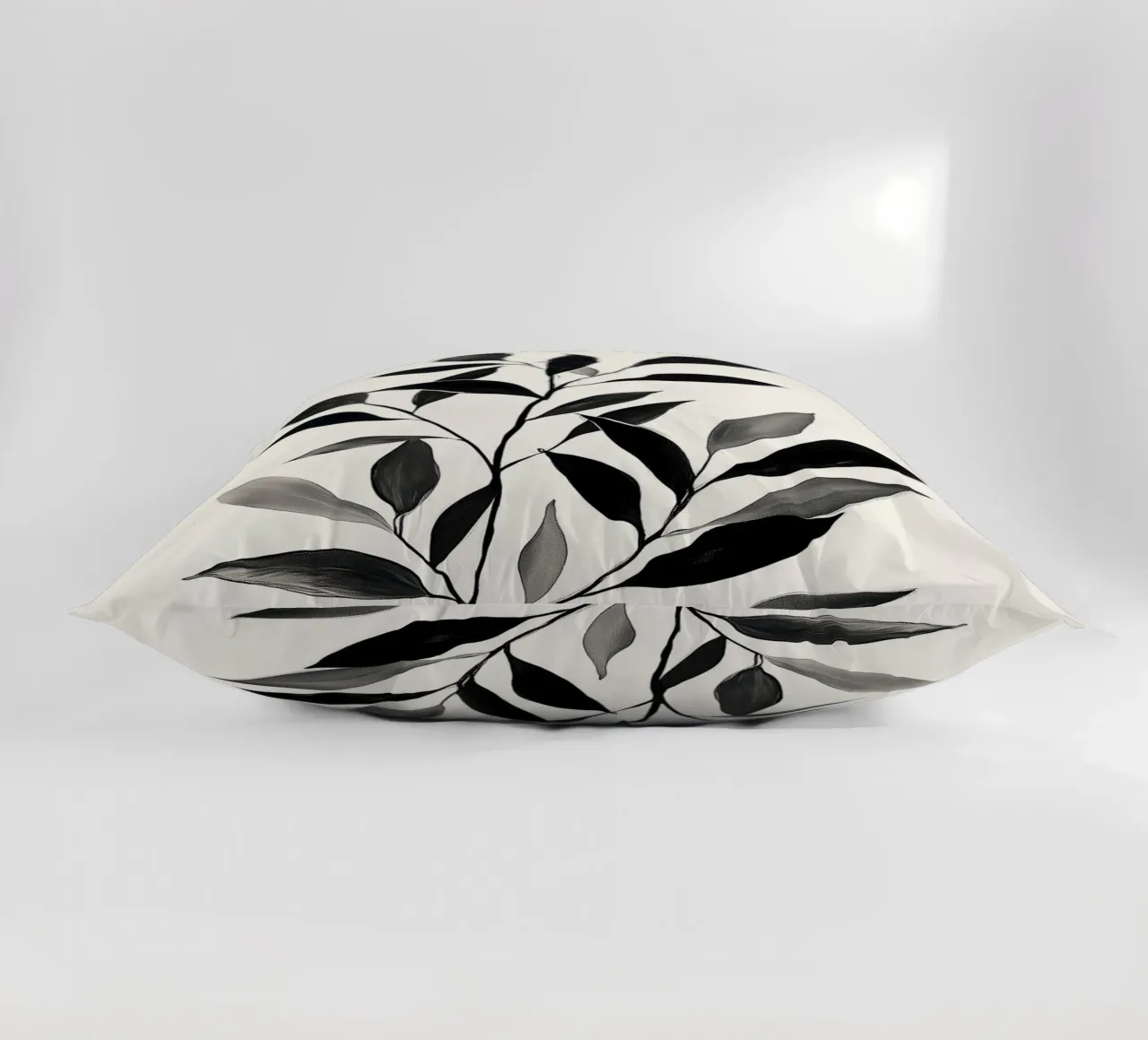 Monochrome foliage decorative cushion by Flora & Horizon