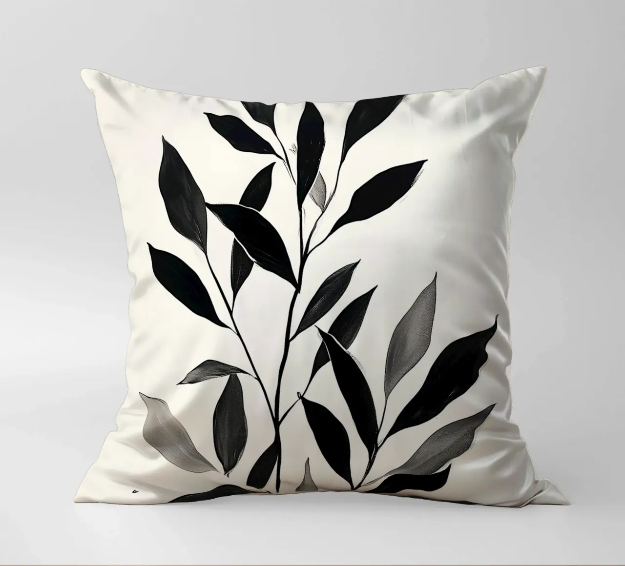 Monochrome foliage decorative cushion by Flora & Horizon