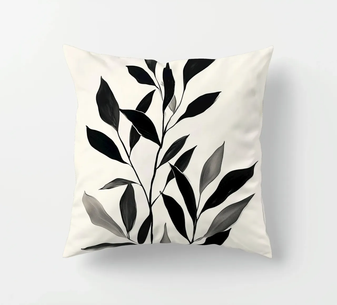 Monochrome foliage decorative cushion by Flora & Horizon
