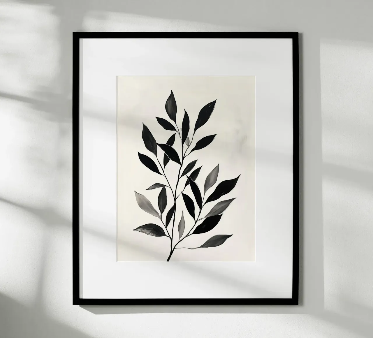 Fogliame monocromatico poster con telaio in plastica da Flora & Horizon