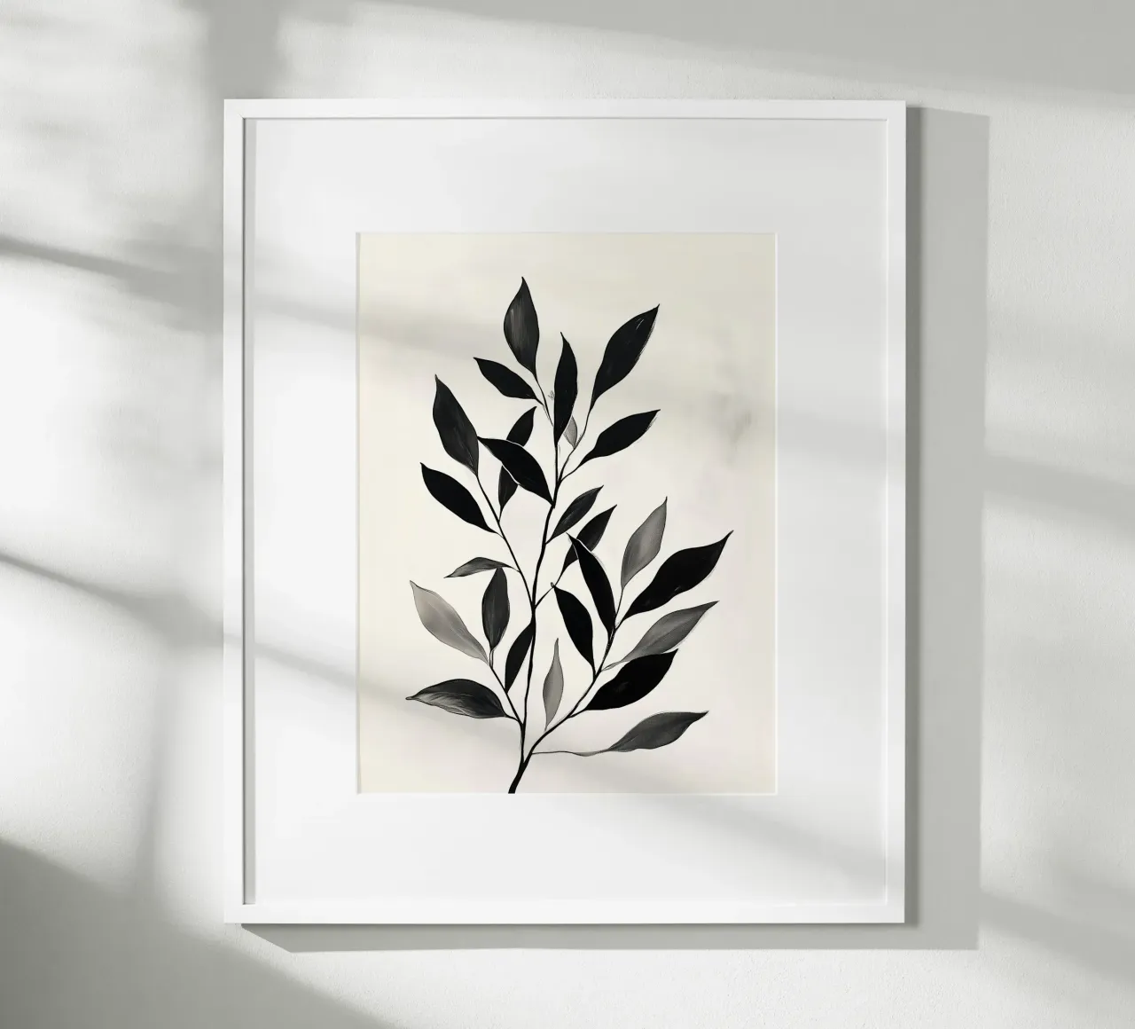 Fogliame monocromatico poster con telaio in plastica da Flora & Horizon