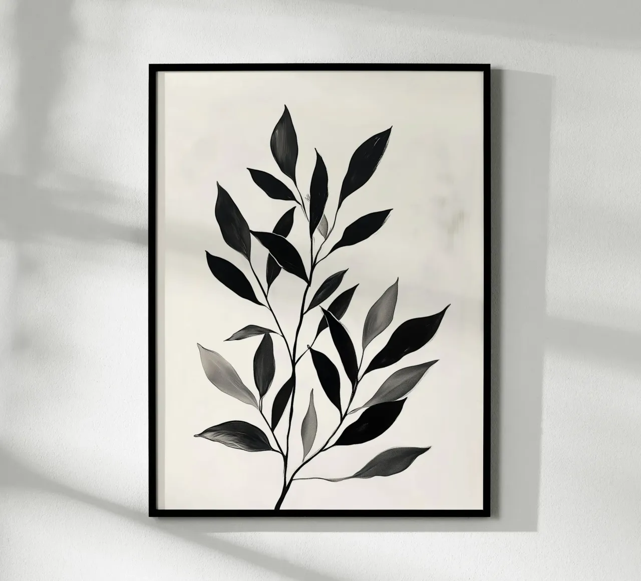 Fogliame monocromatico poster con telaio in plastica da Flora & Horizon