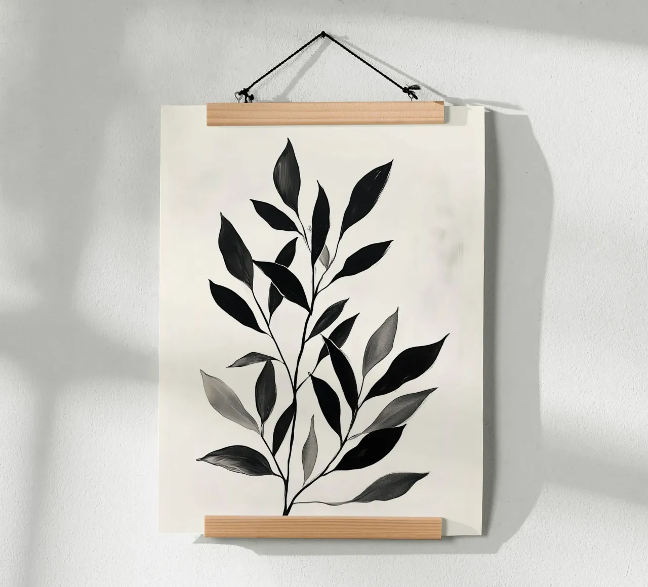 Fogliame monocromatico poster con telaio in plastica da Flora & Horizon