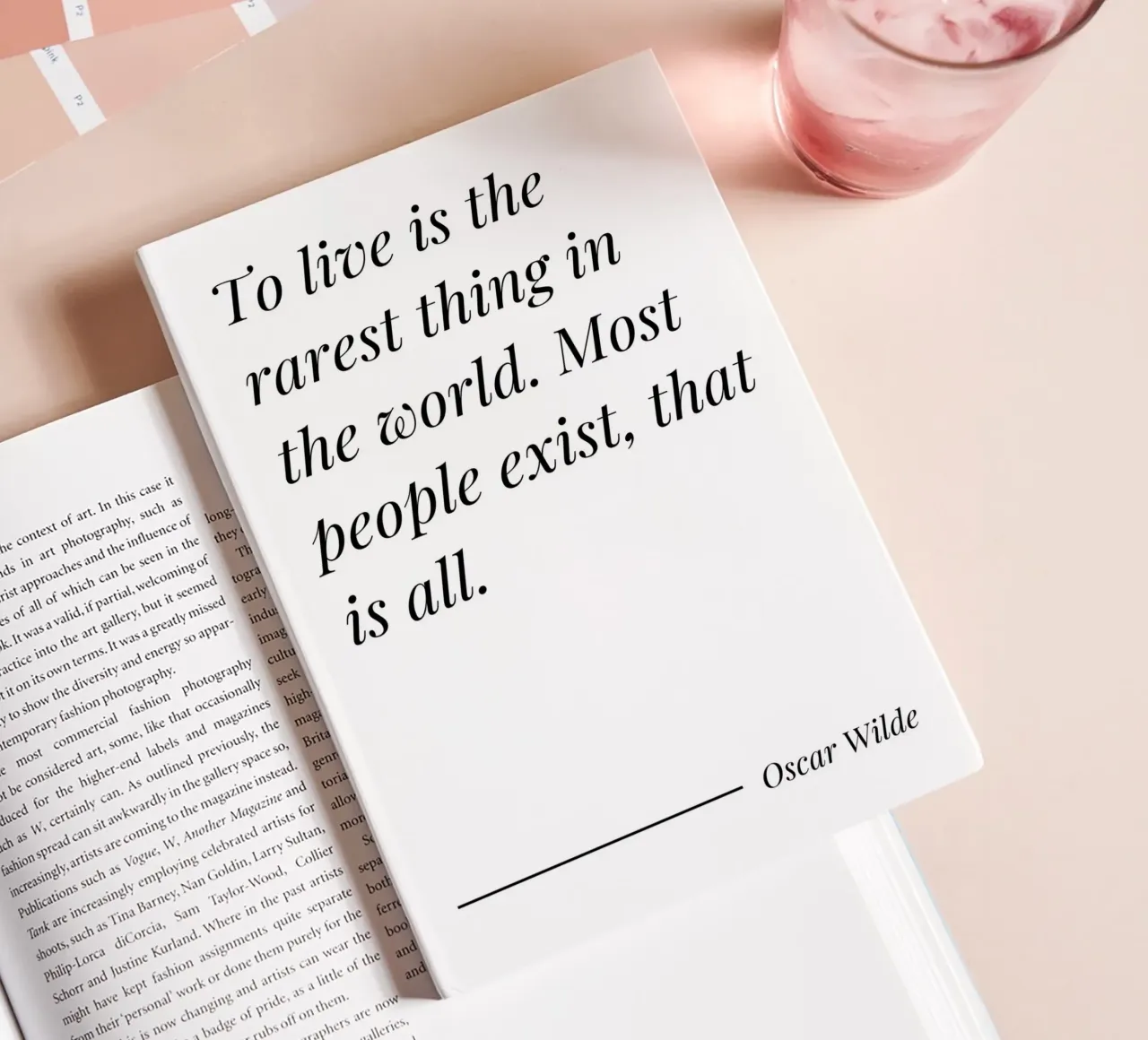 To live is the rarest thing quote notebook by Paigaam Studio