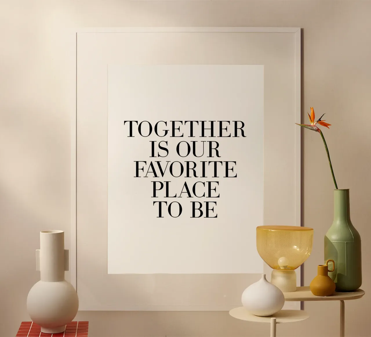 Ensemble, c'est notre lieu de prédilection pour la citation poster avec cadre en aluminium de Paigaam Studio