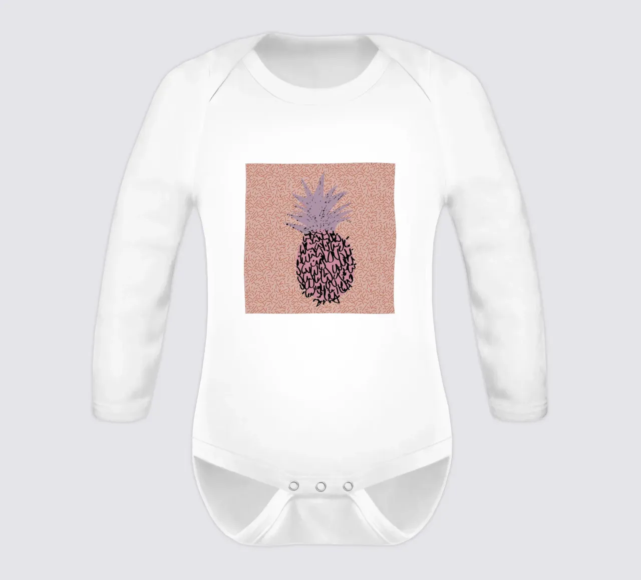 Memphis Pineapple Langarm Babybody von Mariery Young