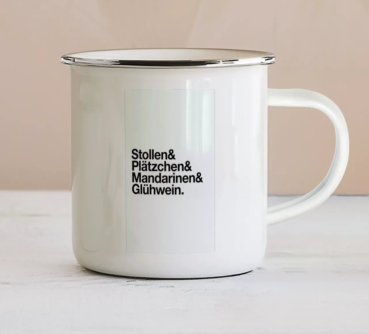 Stollen & Glühwein taza de esmalte de Studio One