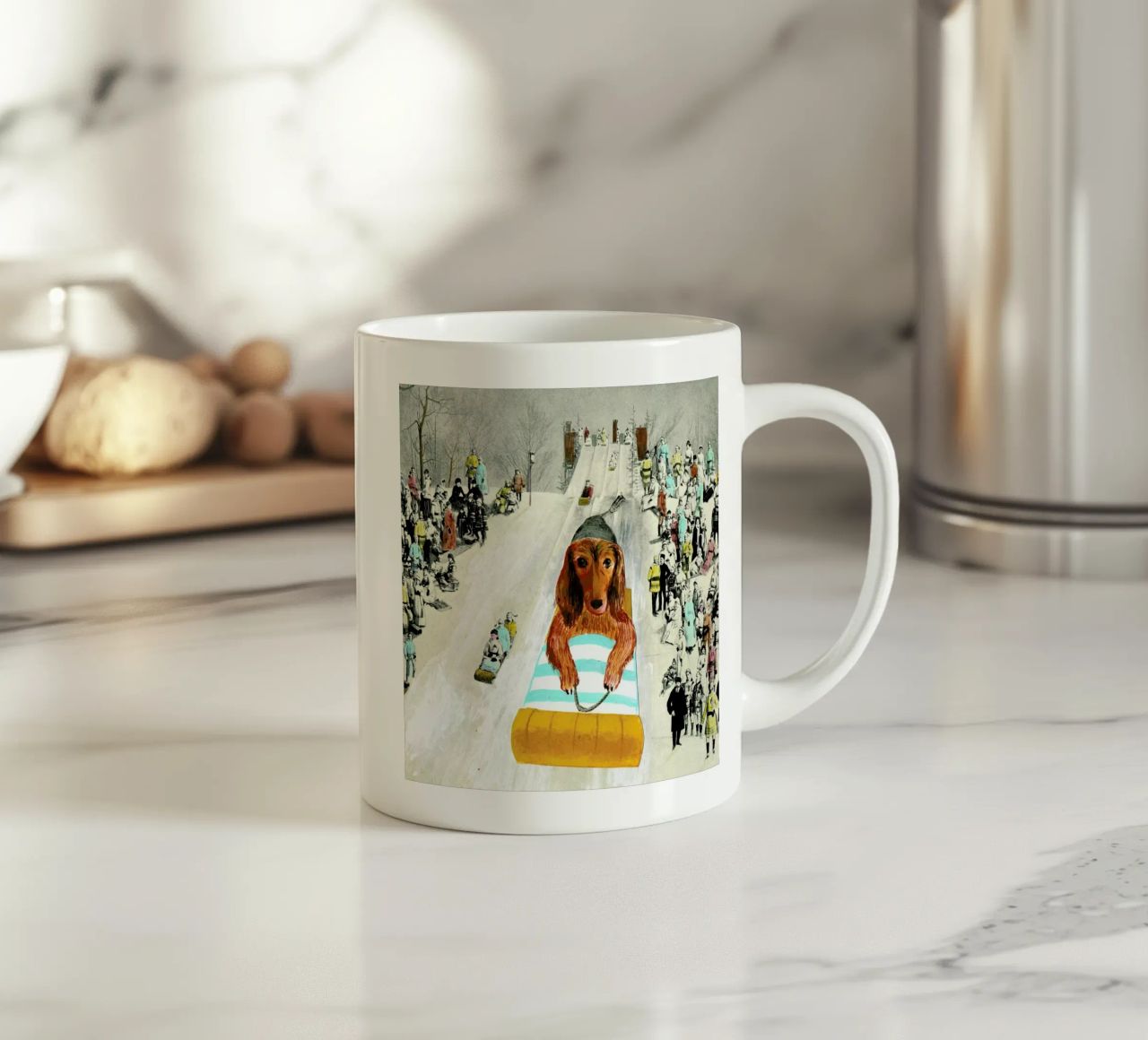 Snow day tazza in ceramica da Ellen Weinstein