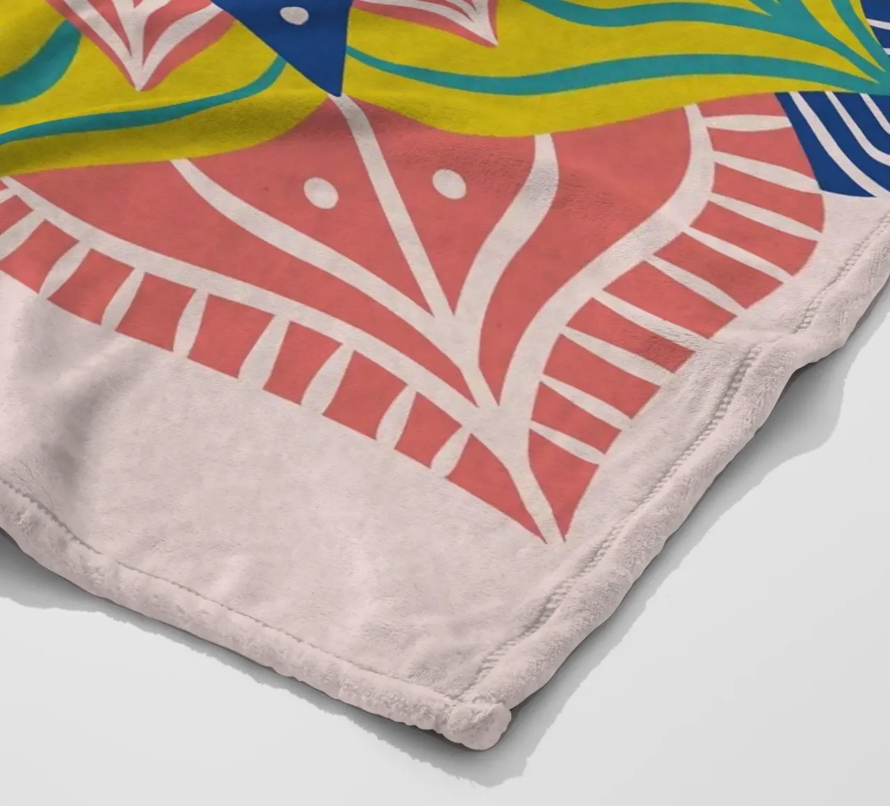 Mandala 2 - coral fleece blanket by Wackapacka