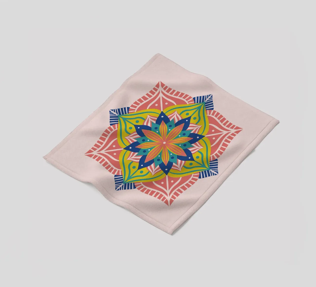 Mandala 2 - coral fleece blanket by Wackapacka