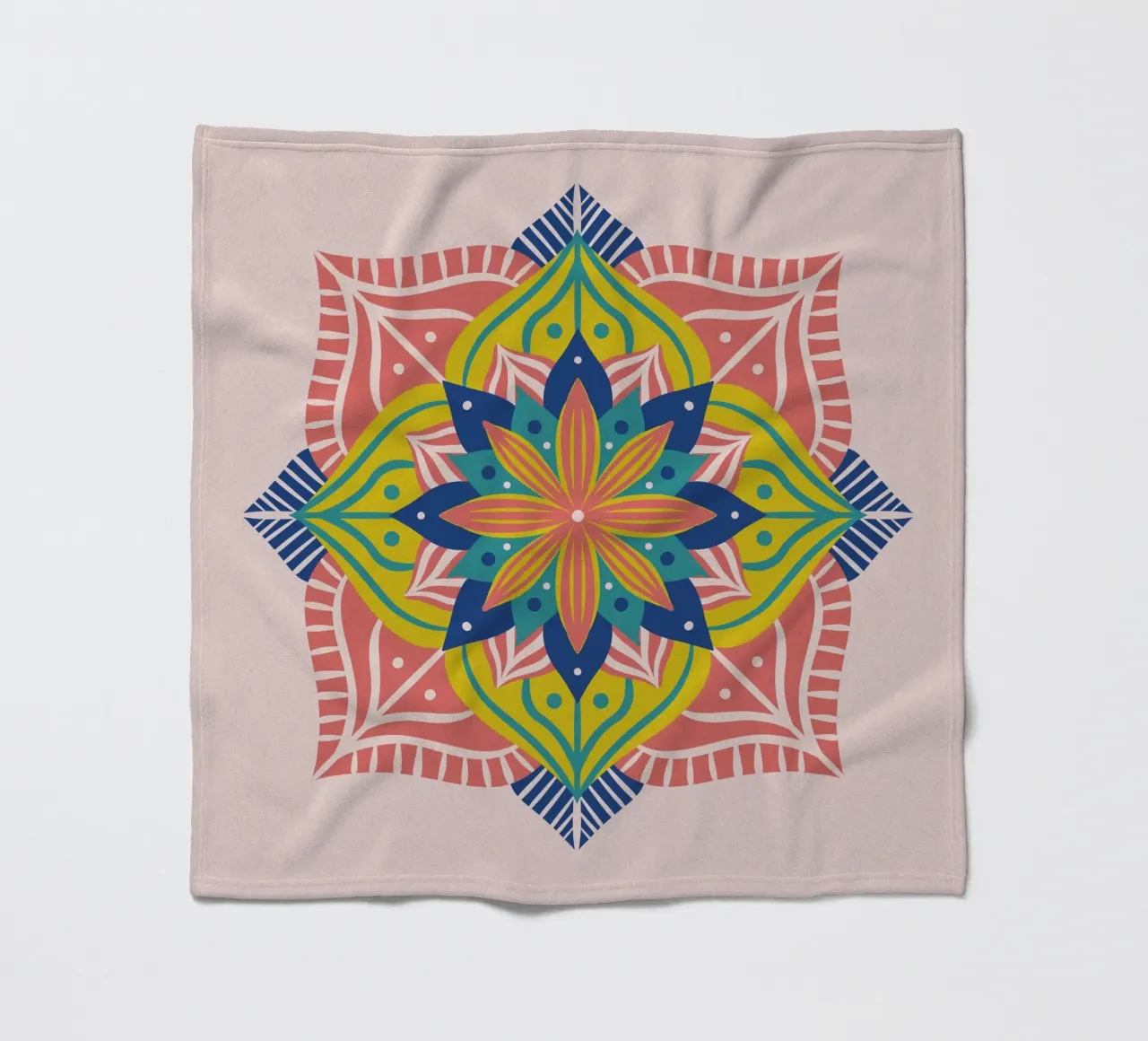 Mandala 2 - coral fleece blanket by Wackapacka