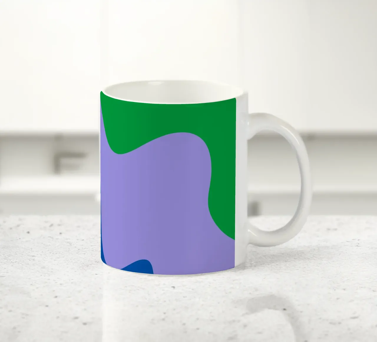 Forme astratte moderne - blu, viola, verde tazza in ceramica da Wackapacka
