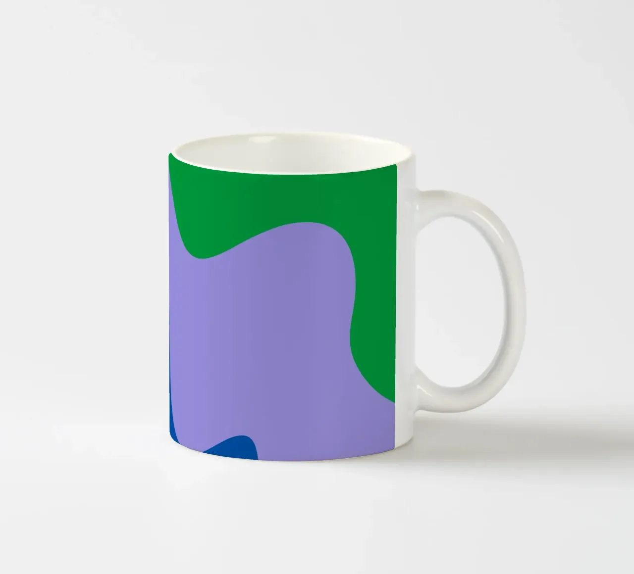 Forme astratte moderne - blu, viola, verde tazza in ceramica da Wackapacka