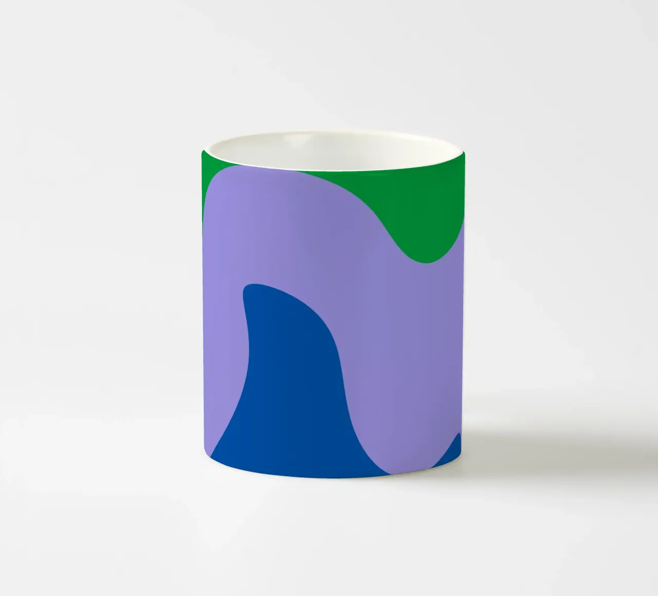 Forme astratte moderne - blu, viola, verde tazza in ceramica da Wackapacka