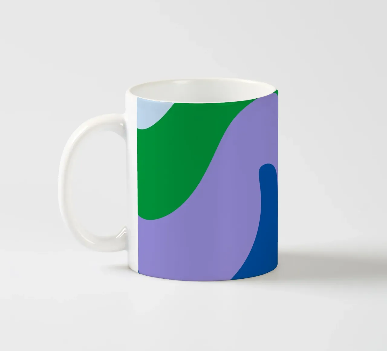 Forme astratte moderne - blu, viola, verde tazza in ceramica da Wackapacka