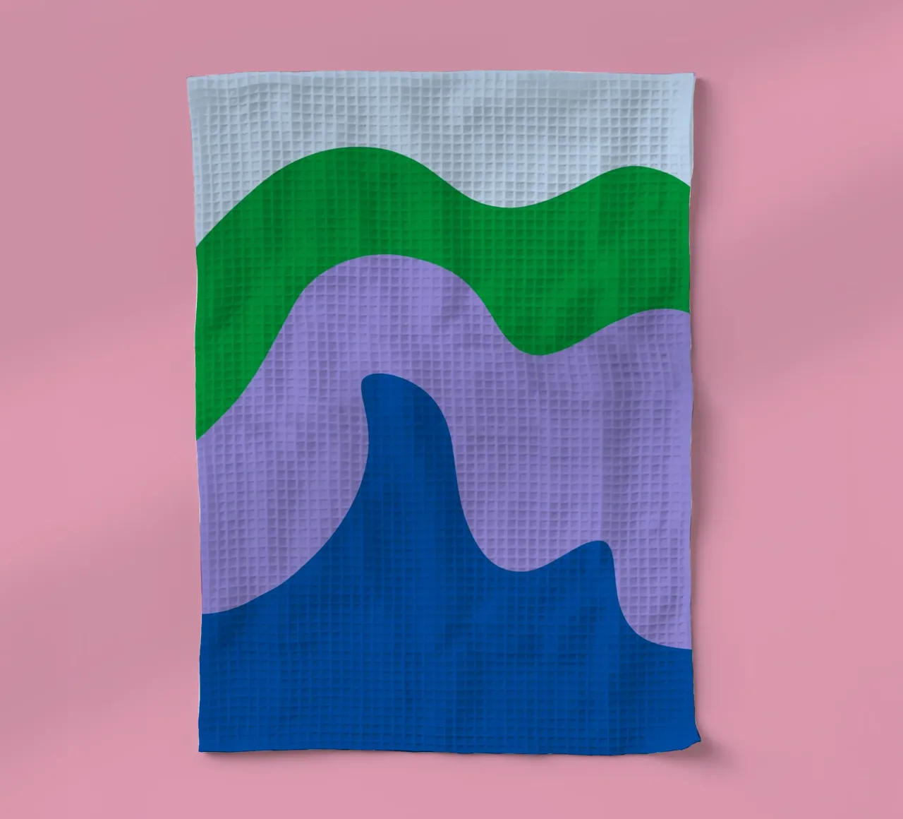 Formes abstraites modernes - bleu, violet, vert torchon de Wackapacka