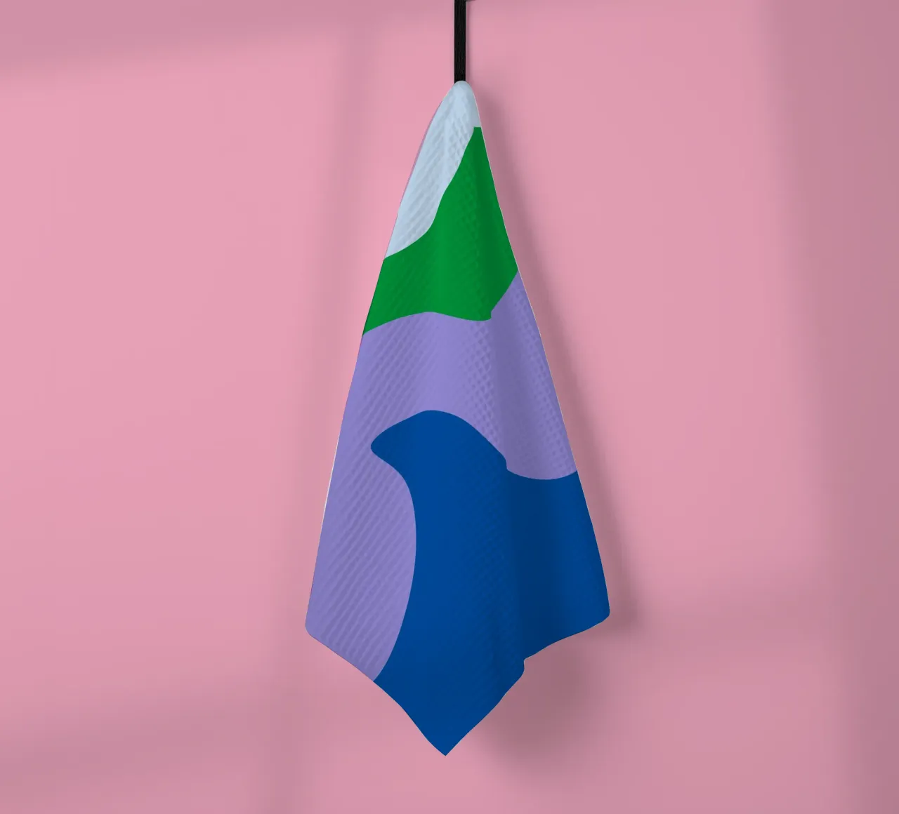 Formes abstraites modernes - bleu, violet, vert torchon de Wackapacka