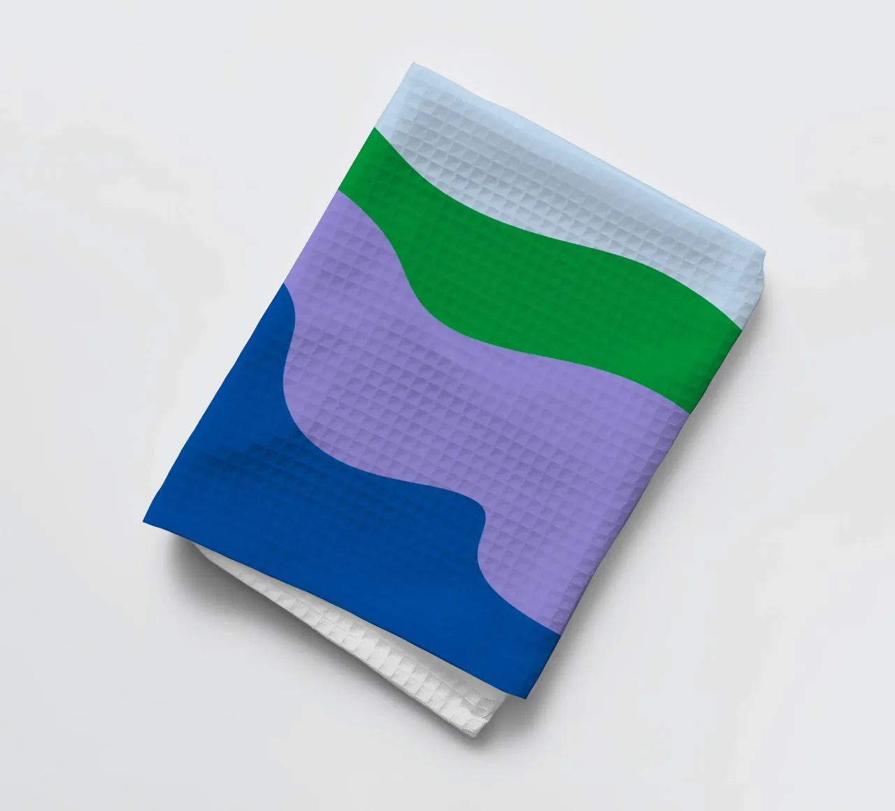 Formes abstraites modernes - bleu, violet, vert torchon de Wackapacka
