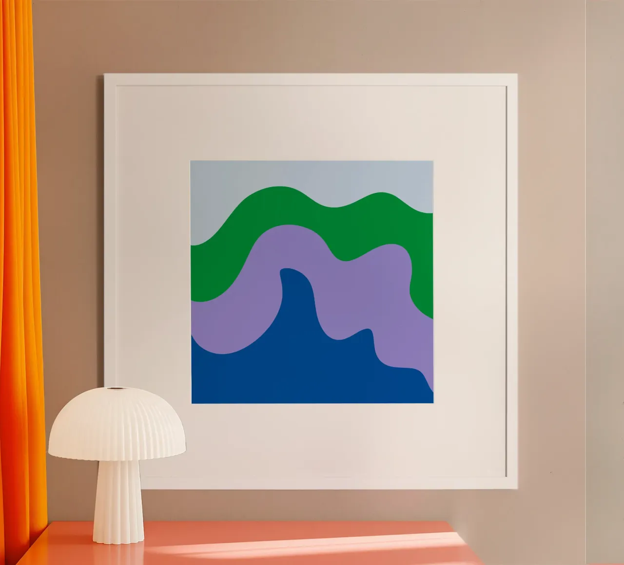 Formes abstraites modernes - bleu, violet, vert poster de Wackapacka