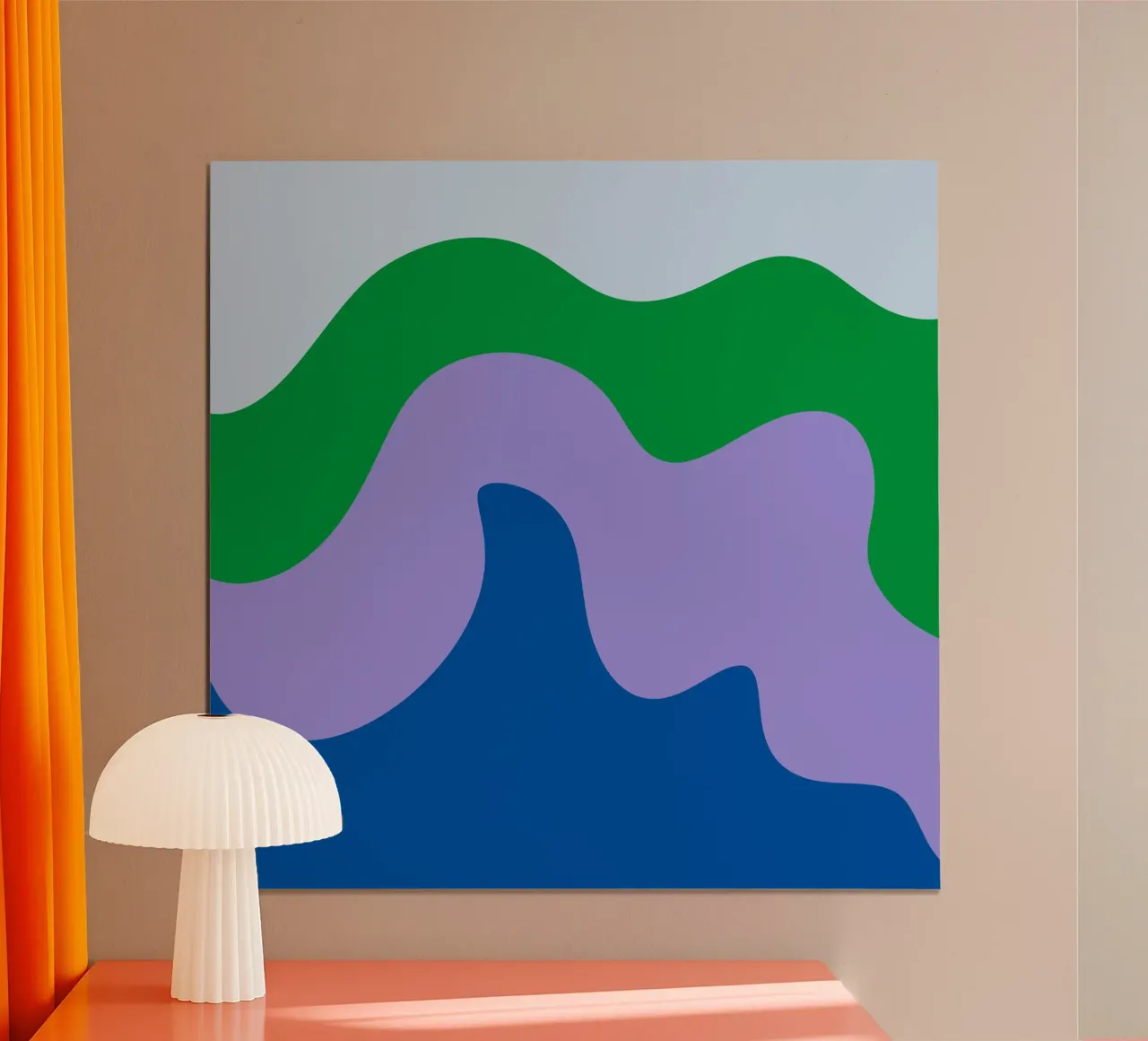 Formes abstraites modernes - bleu, violet, vert poster de Wackapacka