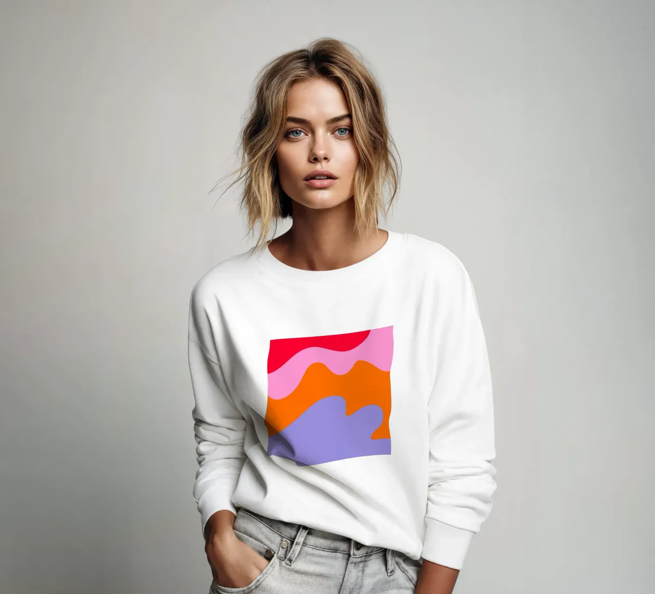 Forme astratte moderne - rosa, viola, rosso, arancione felpa da Wackapacka