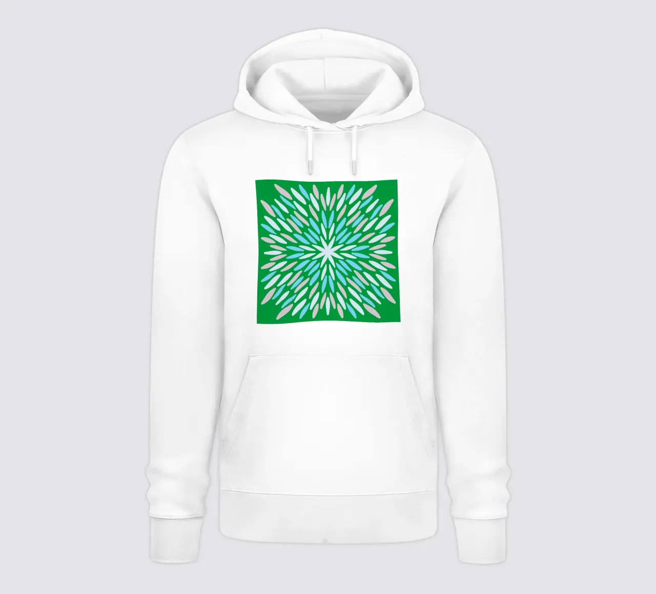 Petal burst - verde, blu e beige felpa con cappuccio da Wackapacka