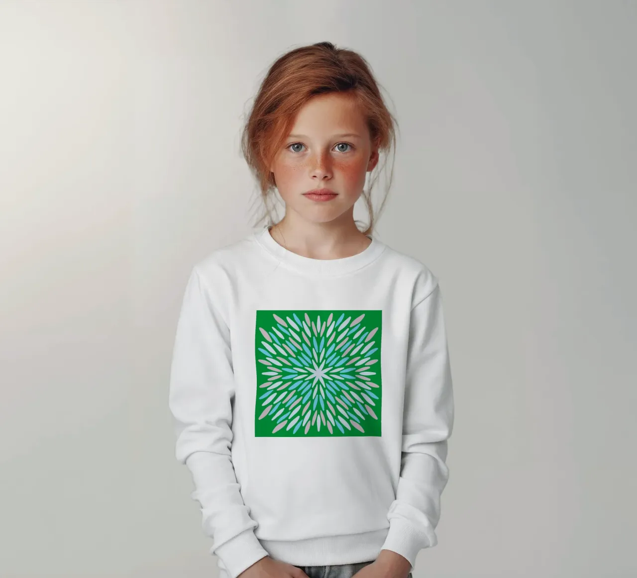 Petal burst - verde, blu e beige felpa bambino da Wackapacka