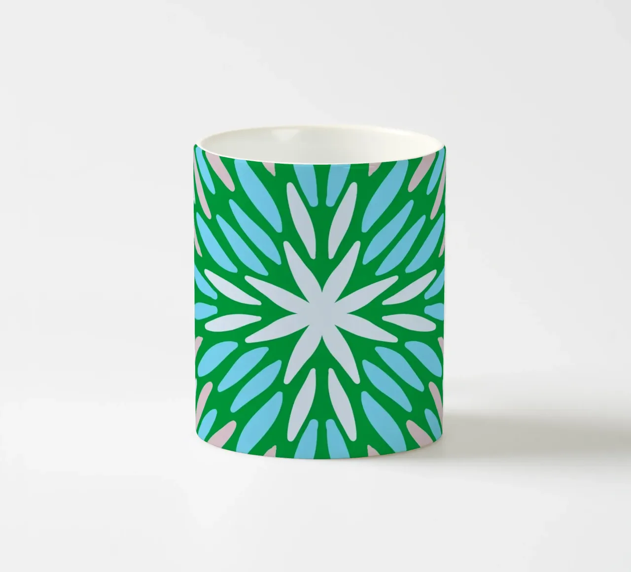 Petal burst - verde, blu e beige tazza in ceramica da Wackapacka