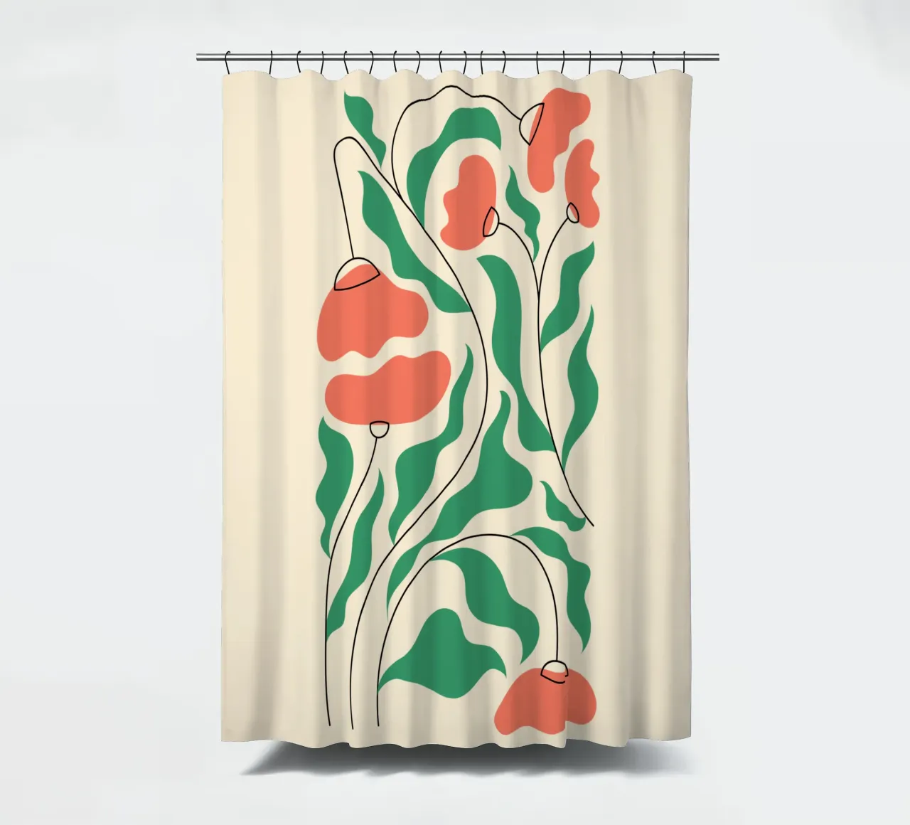 Papaveri in fiore tenda da doccia da Kiroiharu