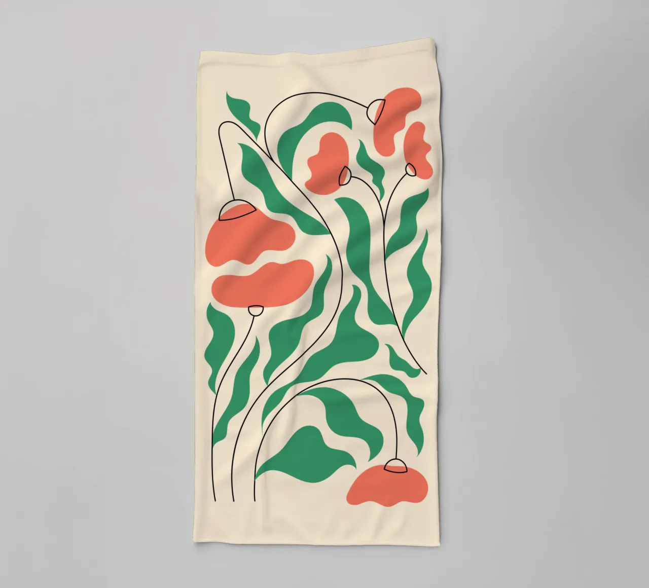 Papaveri in fiore asciugamano da bagno da Kiroiharu